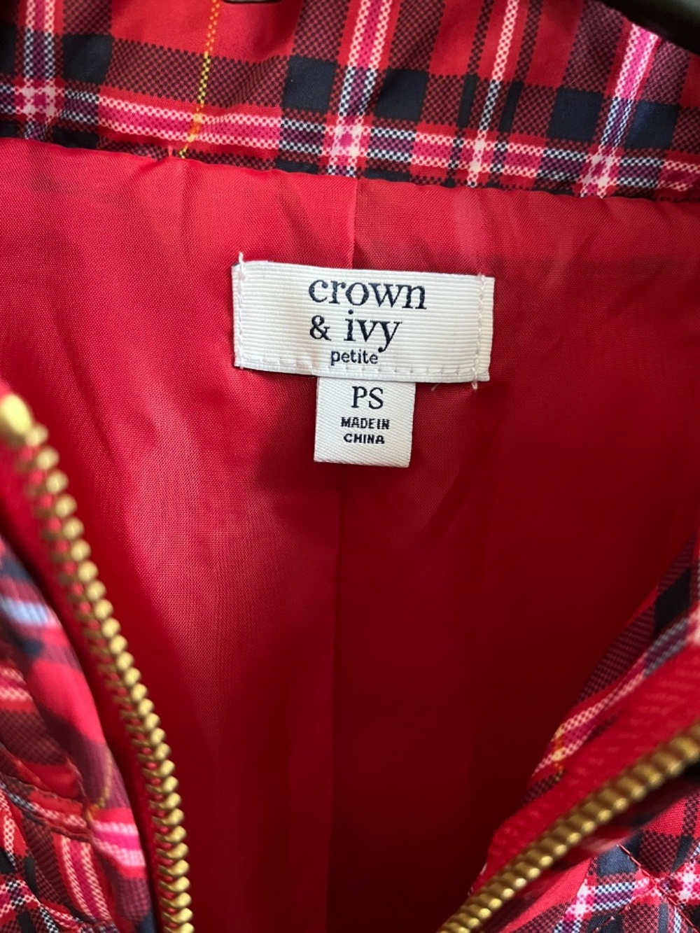 Crown and Ivy Plaid Vest ! New without tags ! Petite Small! - Picture 2 of 5